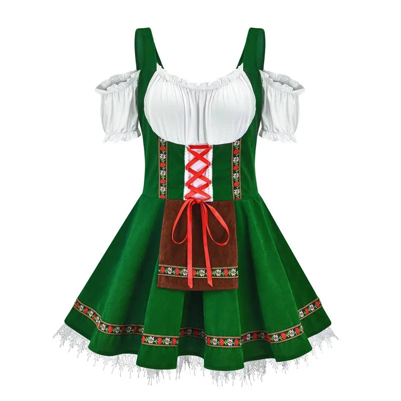 Robe Mini Dirndl Femme - Tissu Léger - Élégante Mode Trachten Oktoberfest