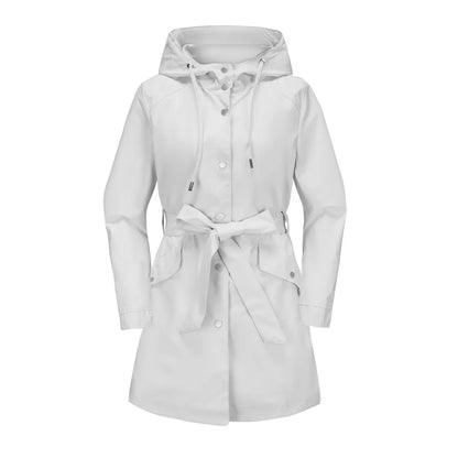 Imperméable femme trench long à capuche ceinture coupe fine