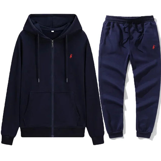 Ensemble survêtement homme 2 pièces sweat zippé et pantalon jogging imprimé