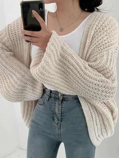 Cardigan femme vintage manches lanternes style Y2K Harajuku streetwear