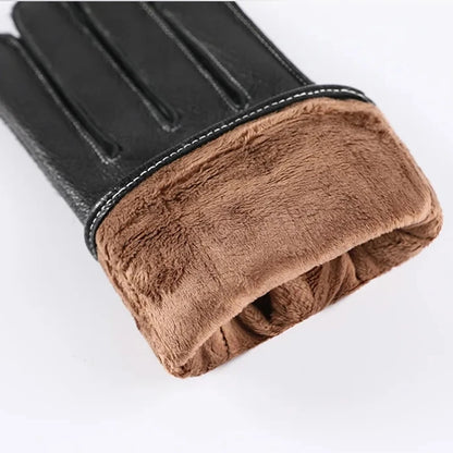 Gants hiver homme cuir peau de mouton doublure velours chaud