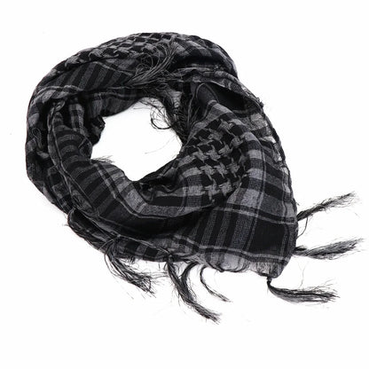 Écharpe homme femme shemagh tactique motif carreaux 100x100 cm