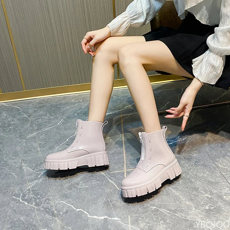 Bottes de pluie femme | Imperméables, semelle antidérapante, talon compensé