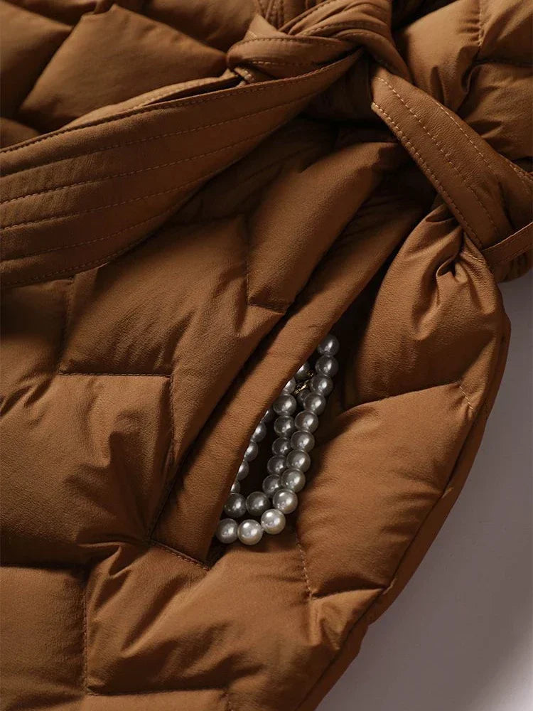 Veste d'hiver élégante pour femmes - avec ceinture - chaude et stylée