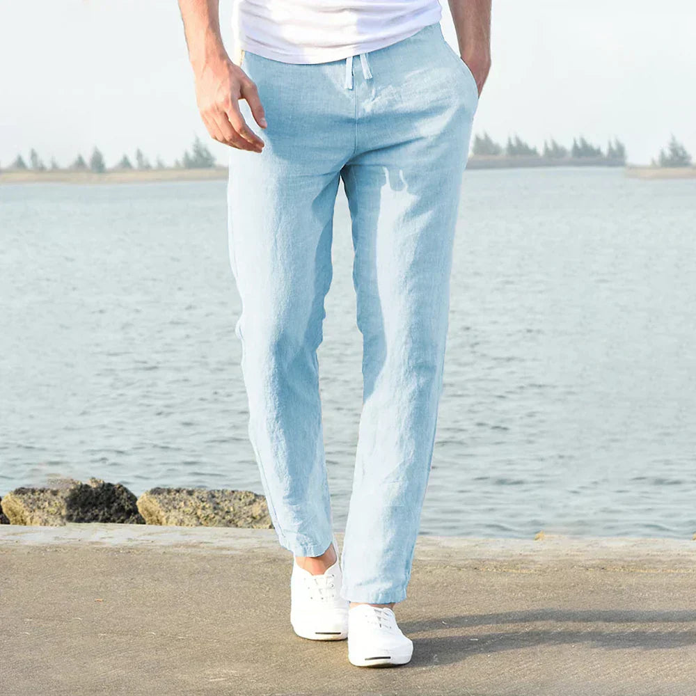 Pantalon lin homme | Coupe ample, respirant | Été