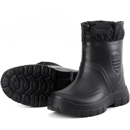 Bottes de pluie homme imperméables légères talon bas slip-on
