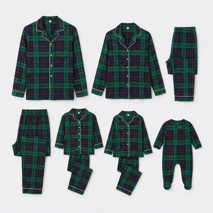 Pyjama Noël famille assorti carreaux 2 pièces adultes et enfants