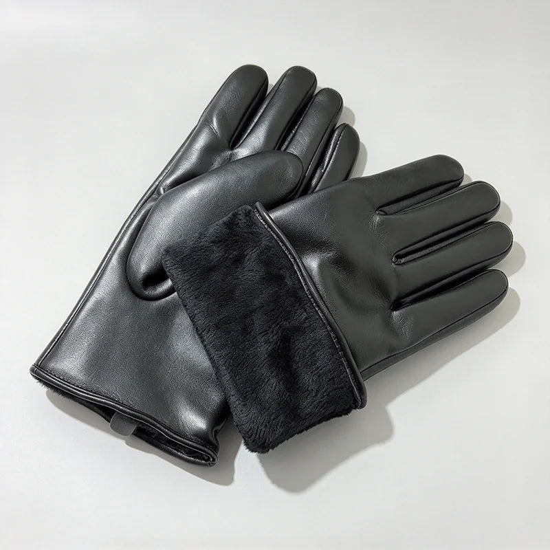 Gants femme hiver noirs avec doublure chaude et protection anti vent