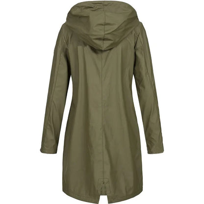 Coupe vent femme | Manteau mi-longue zippé uni automne hiver