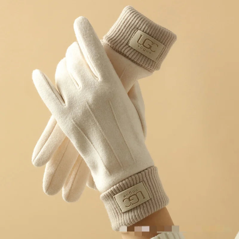 Gants hiver femme maille tactile cachemire laine doublure chaude