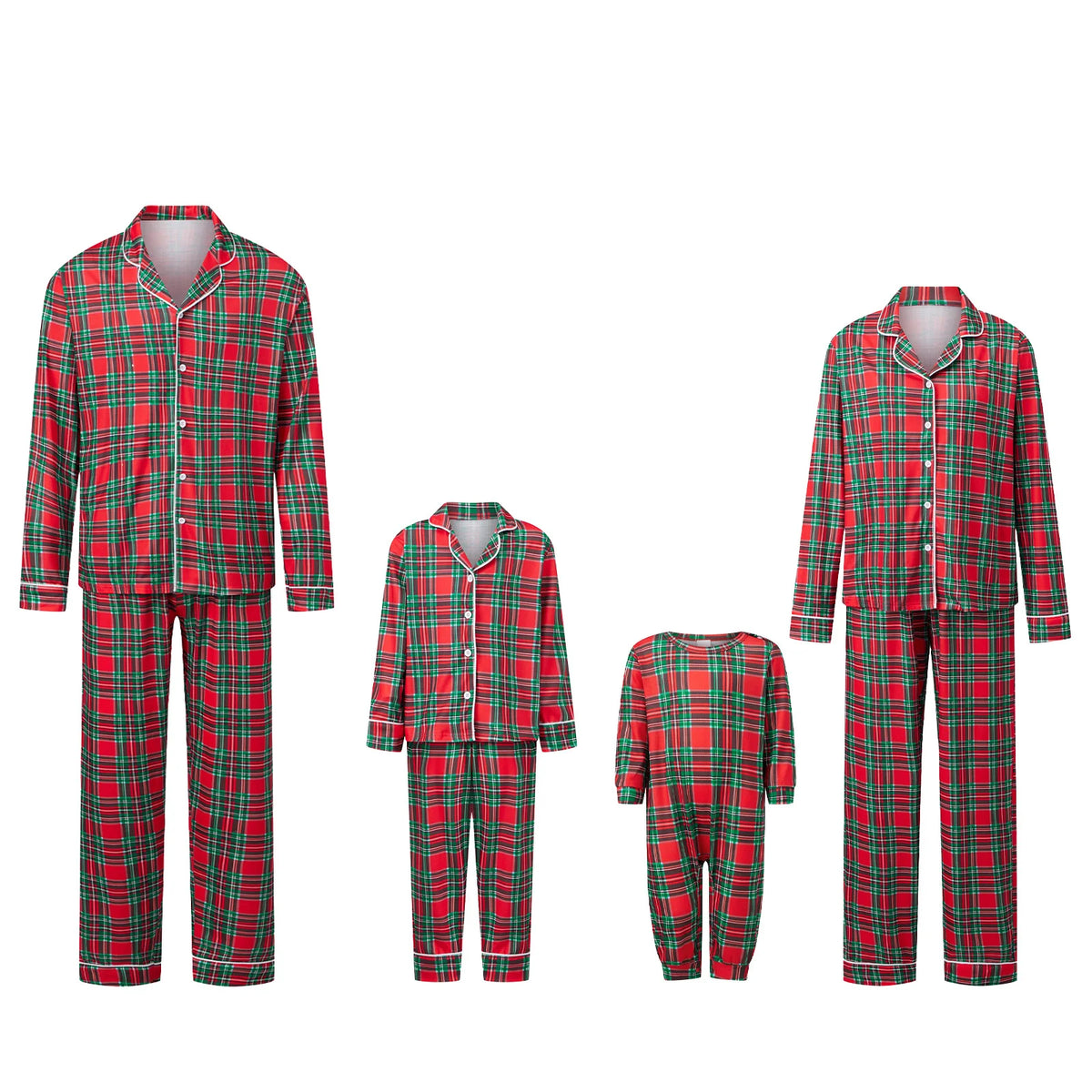 Pyjama Noël famille assorti carreaux rouge adulte enfant bébé