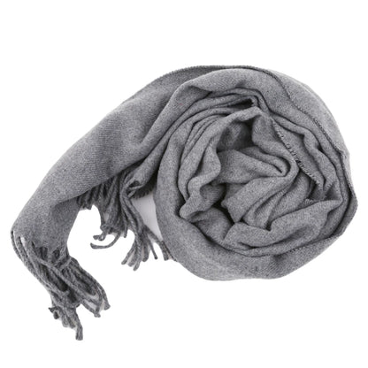 Écharpe homme femme cachemire longue à franges couleur unie hiver
