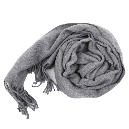 Écharpe homme femme cachemire longue à franges couleur unie hiver