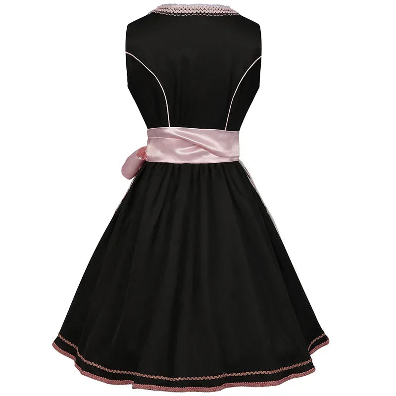 Dirndl Kleid Damen - Leichter Stoff - Elegantes Rosa - Perfekt für Oktoberfest