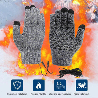 Gants chauffants USB écran tactile tricot antidérapants hiver
