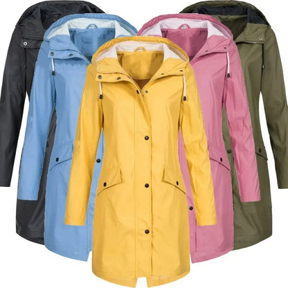 Coupe vent femme | Manteau mi-longue zippé uni automne hiver