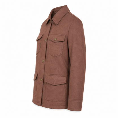 Soft Brown Women's Jacket with Pockets | Timeless Style