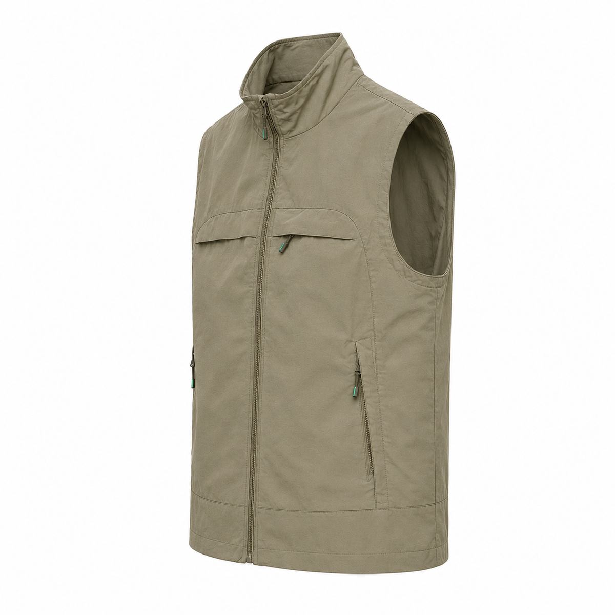 Gilet Homme Léger à Col Montant avec Fermeture Éclair et Poches Zippées | Bodywarmer Casual Extérieur