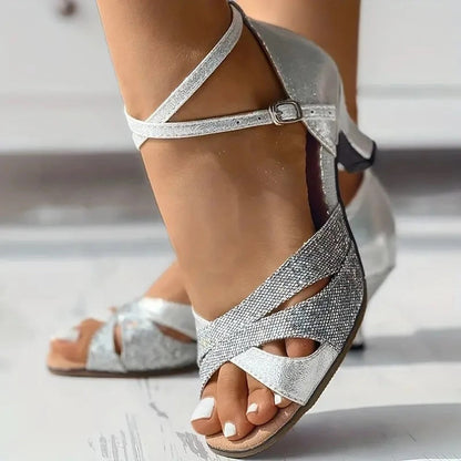 Chaussures de danse latine femme | Talon 5,5 cm, Semelle daim
