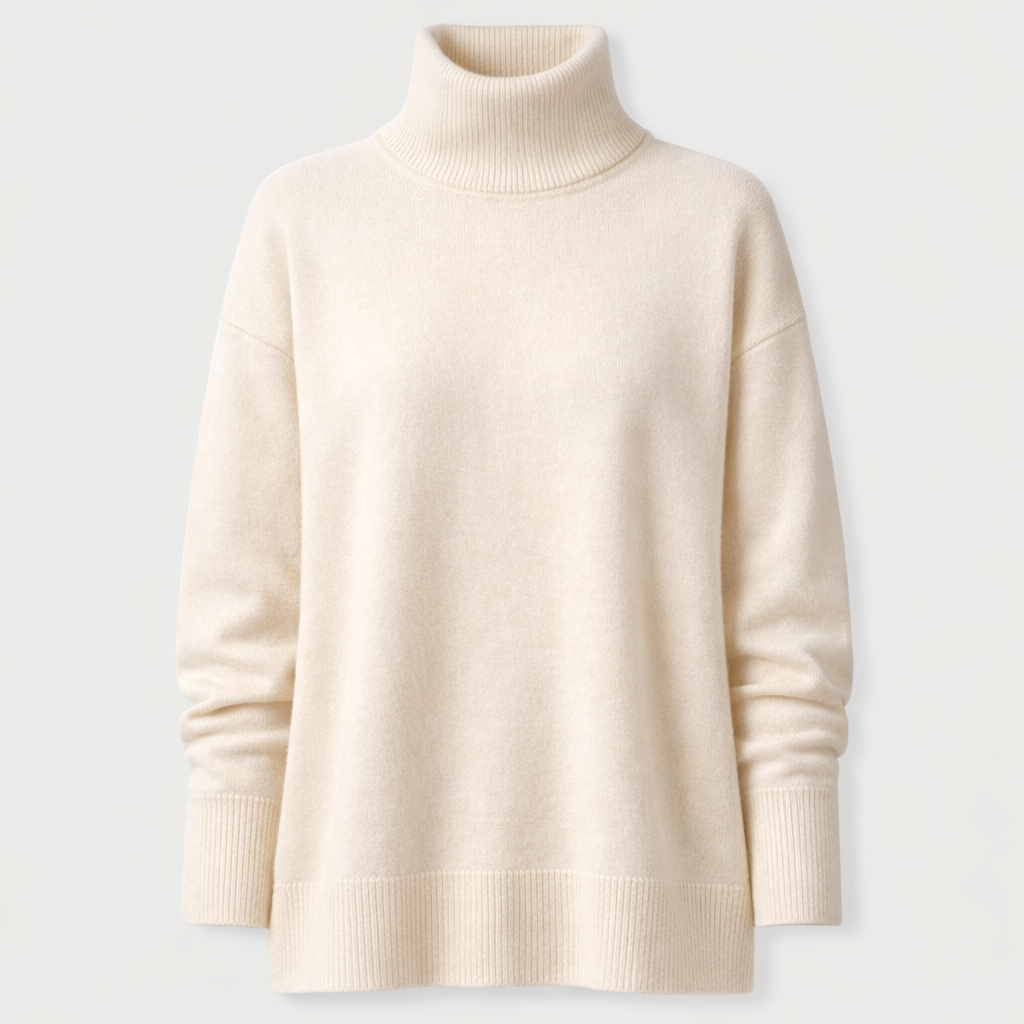 Parisfemme - Pull en cachemire - Col roulé - Maille fine