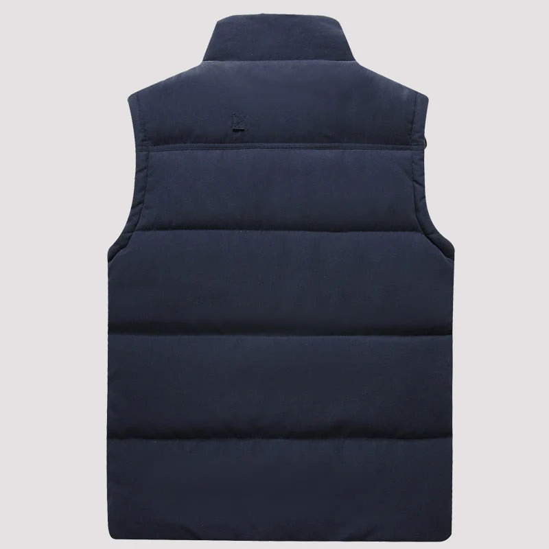 Doudoune sans manches homme imperméable coupe-vent, gilet matelassé chaud