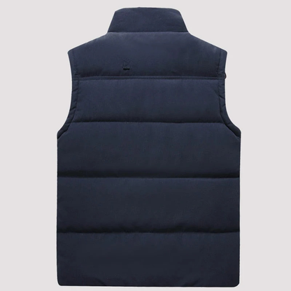 Doudoune sans manches homme imperméable coupe-vent, gilet matelassé chaud