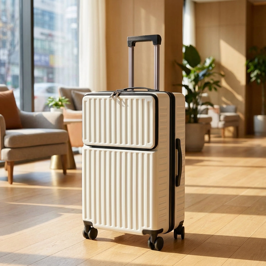 Valise Spinner | Poche avant, coque rigide | Roues 360°