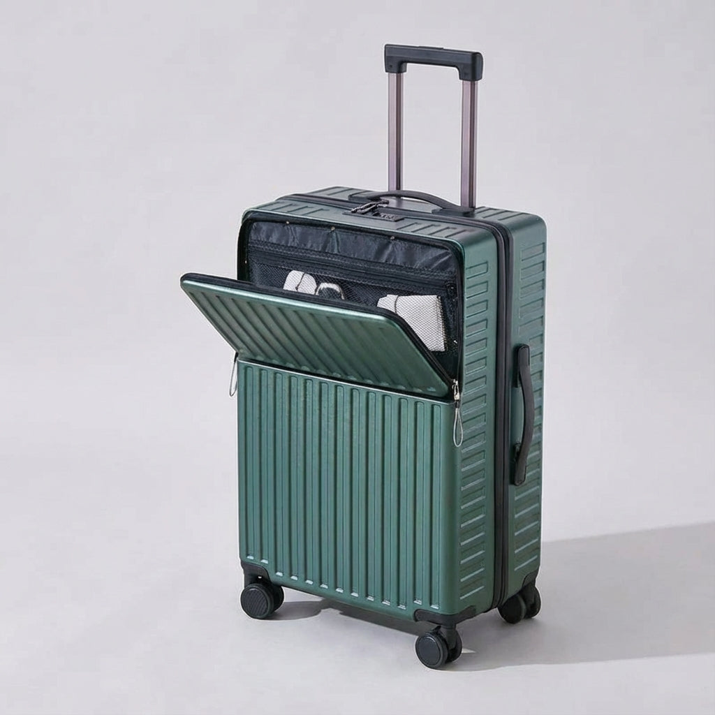 Valise Spinner | Poche avant, coque rigide | Roues 360°