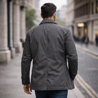 Manteau long homme | Résistant aux intempéries, coupe régulière
