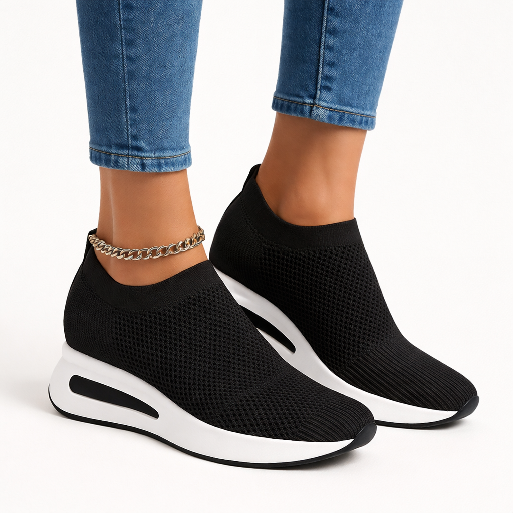Baskets Compensées Respirantes pour Femmes Élégantes Confortables