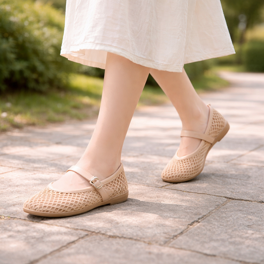 Chaussures Mary Jane confort estival bout rond boucle