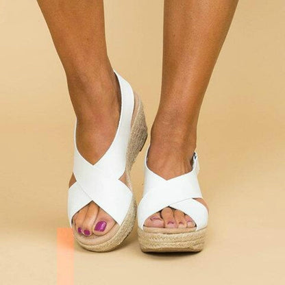 Sandales pour Oignons, Femmes | Brides Croisées | Semelle Compensée