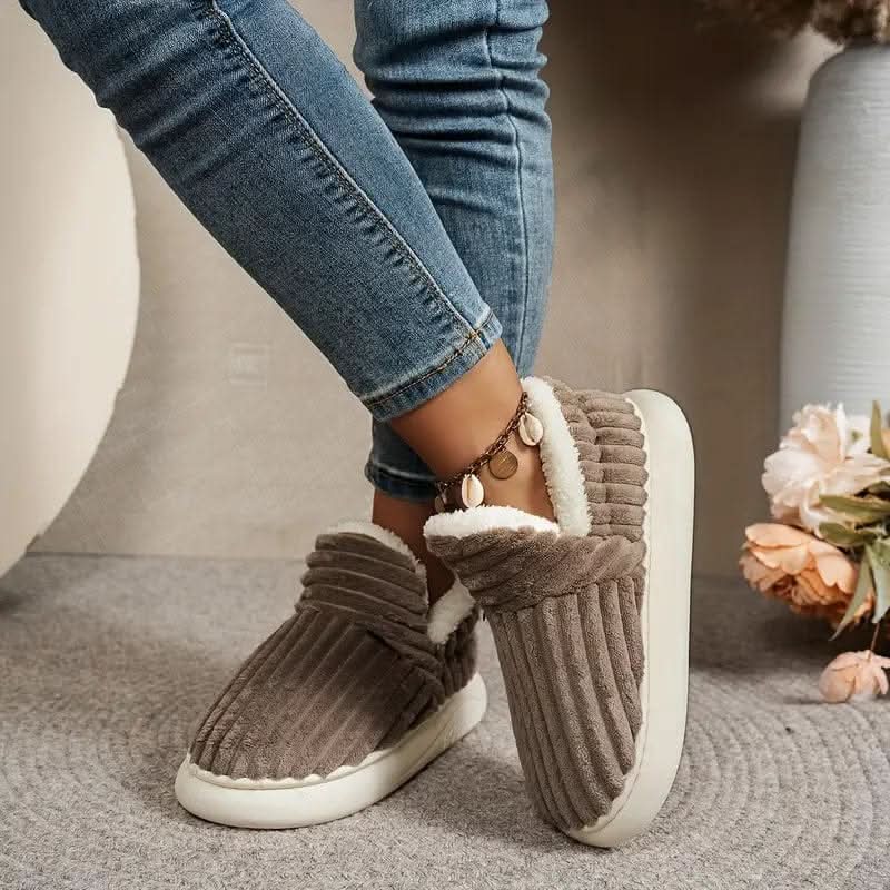 Chaussons thermiques doublure polaire mixte antidérapants intérieur
