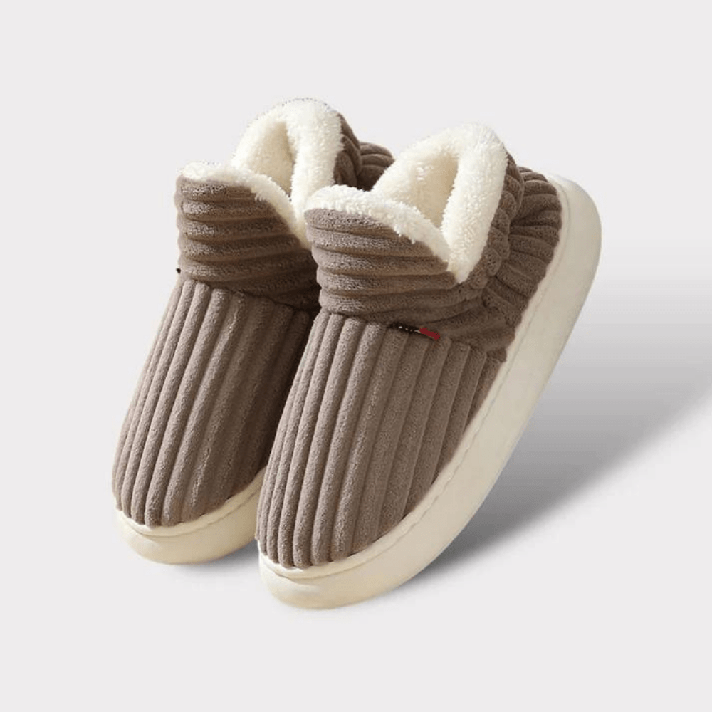 Chaussons thermiques doublure polaire mixte antidérapants intérieur