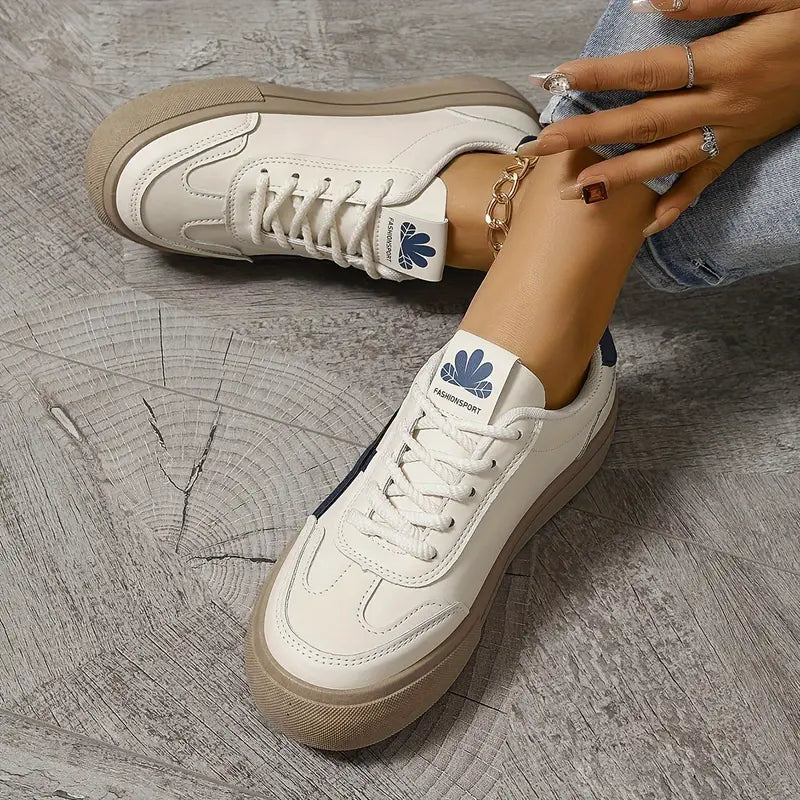 Sneakers orthopédiques femme semelle amortissante respirantes coloris bleu et marron