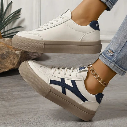 Sneakers orthopédiques femme semelle amortissante respirantes coloris bleu et marron