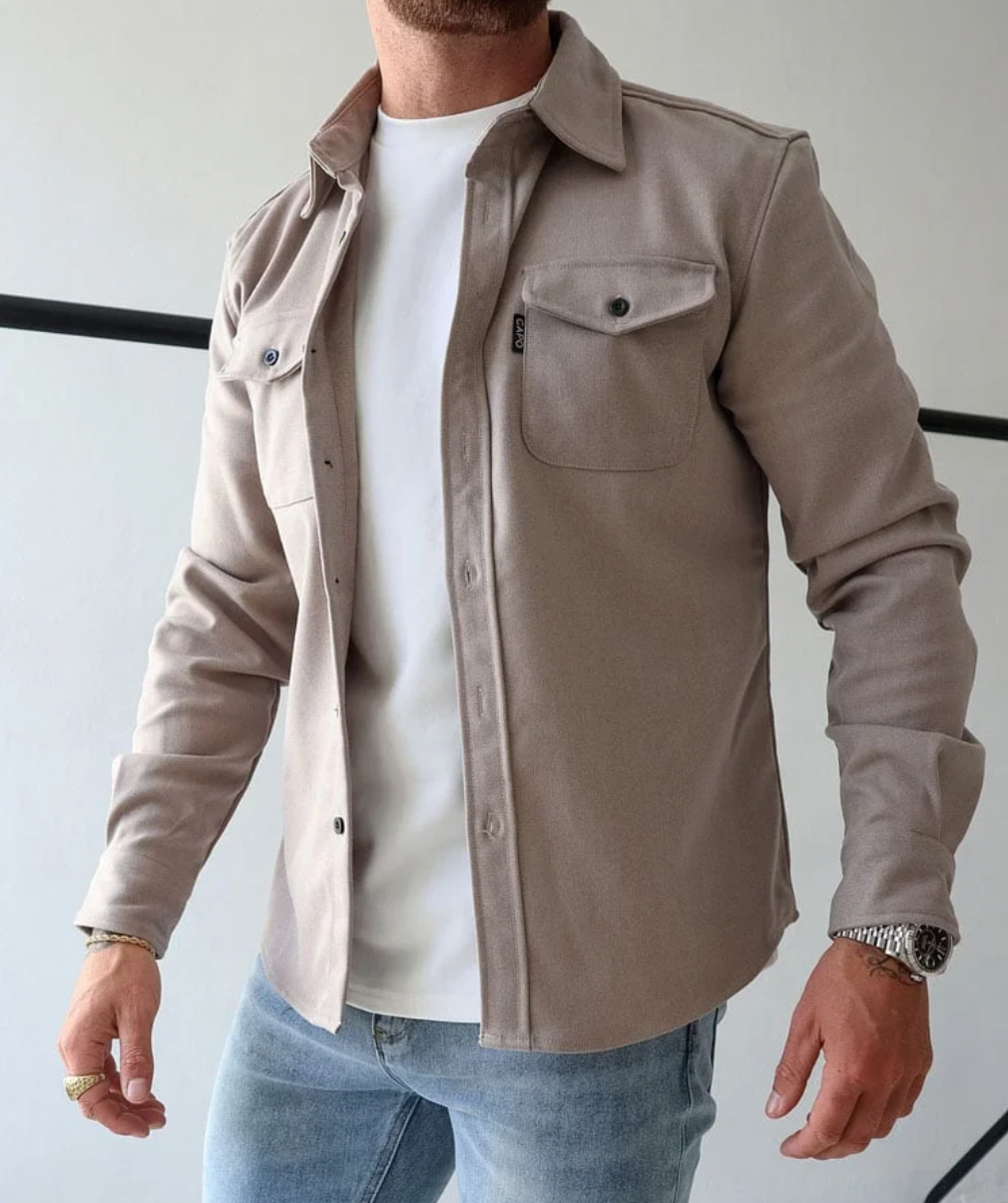 Overshirt homme poches poitrine regular fit coupe décontractée