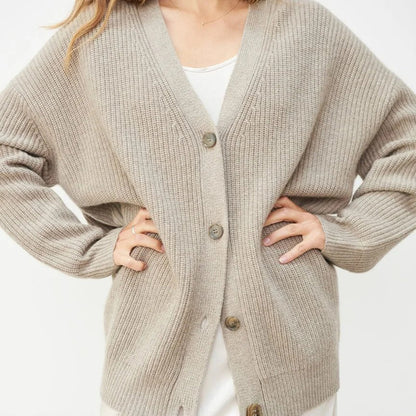 Cardigan femme cachemire oversize coupe ample et fluide