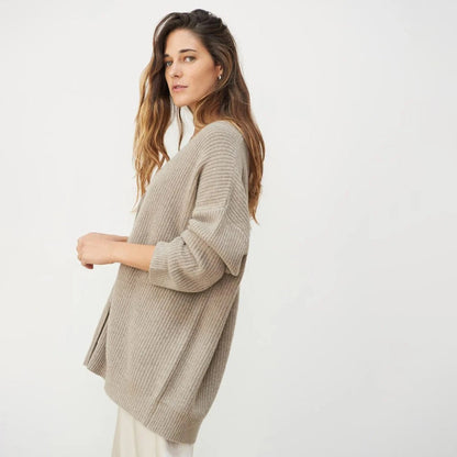 Cardigan femme cachemire oversize coupe ample et fluide
