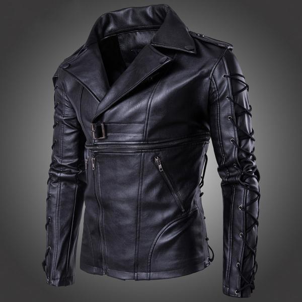 Veste de moto homme - cordon de serrage - fermetures boucle - style décontracté