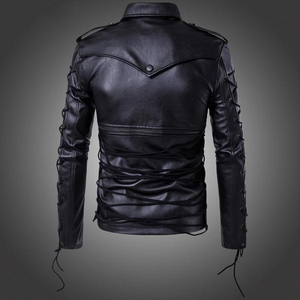 Veste de moto homme - cordon de serrage - fermetures boucle - style décontracté