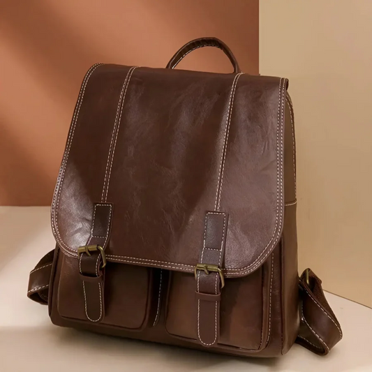 Cartable Vintage Rucksack | Unisexe, Durable | Marron, Noir, Café