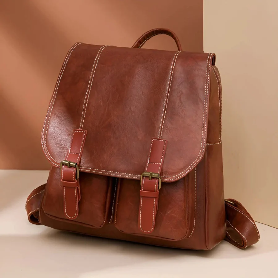 Cartable Vintage Rucksack | Unisexe, Durable | Marron, Noir, Café