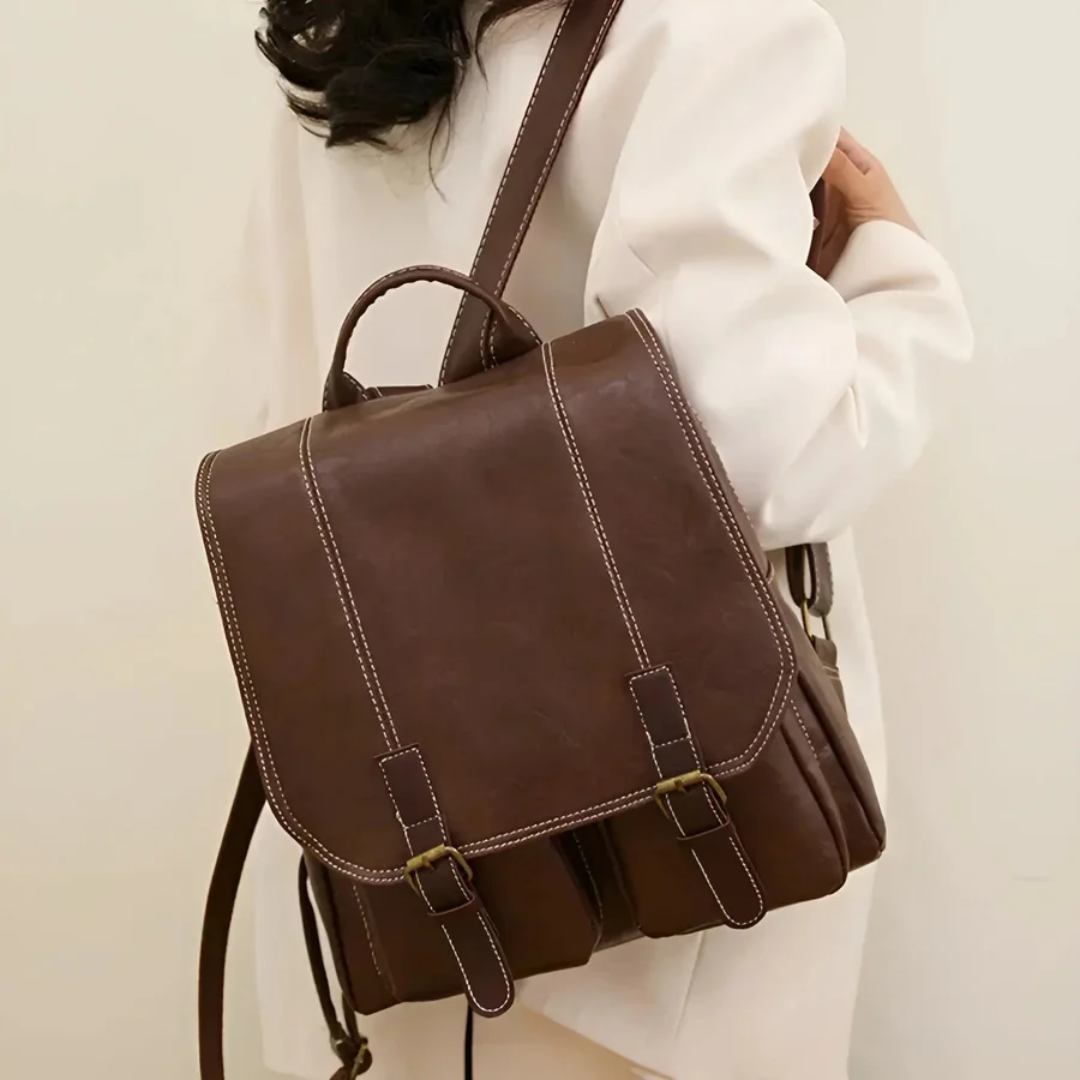 Cartable Vintage Rucksack | Unisexe, Durable | Marron, Noir, Café