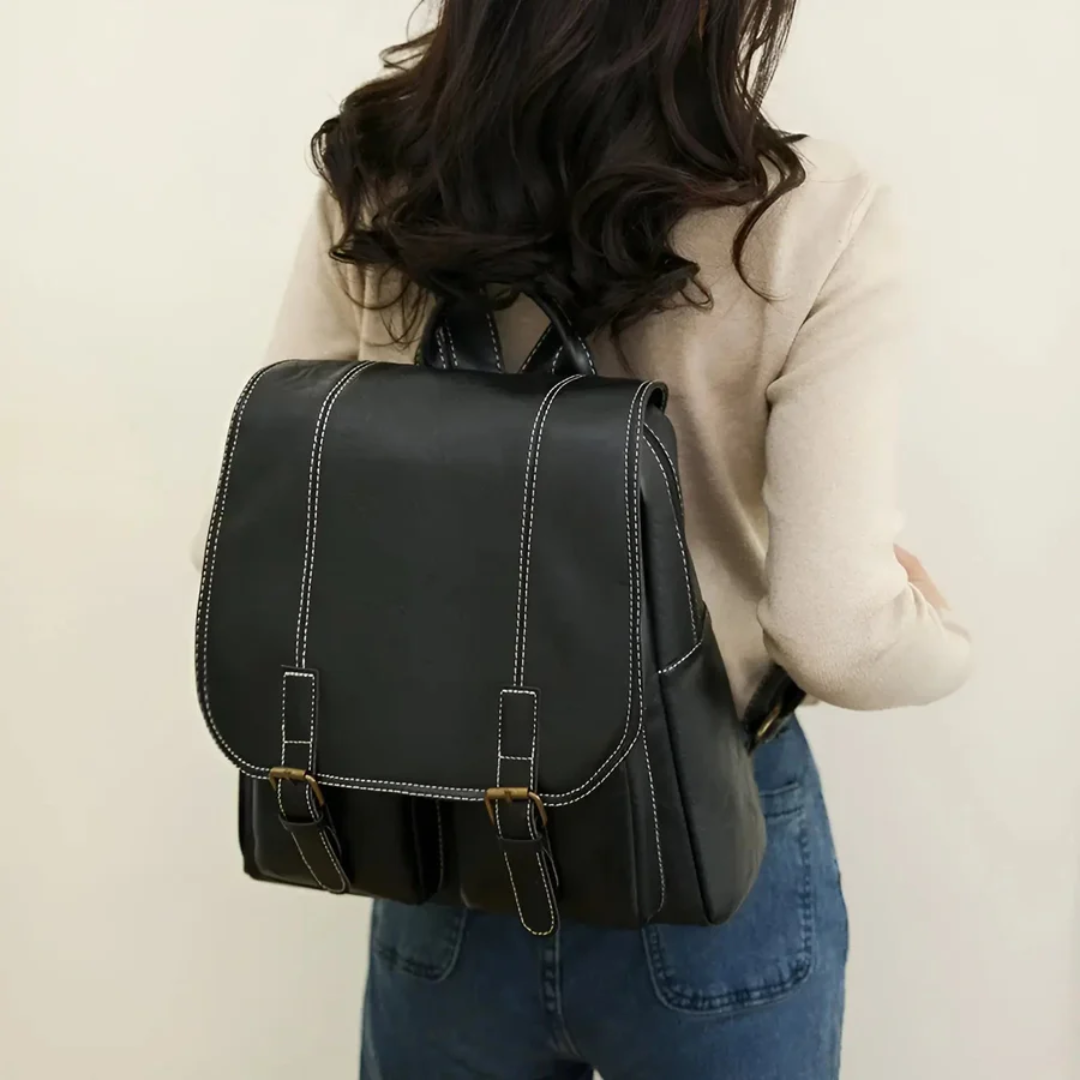 Cartable Vintage Rucksack | Unisexe, Durable | Marron, Noir, Café