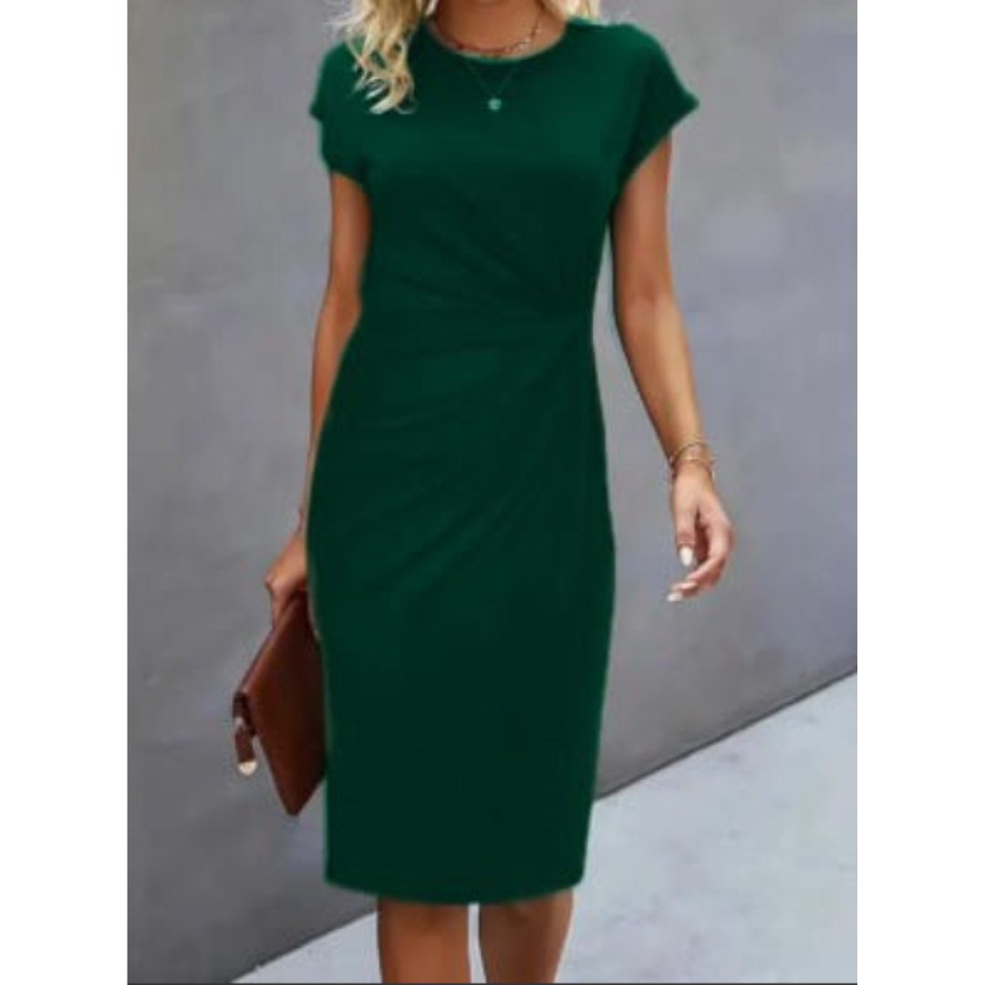 Robe de soirée cocktail élégante - manches courtes - femme
