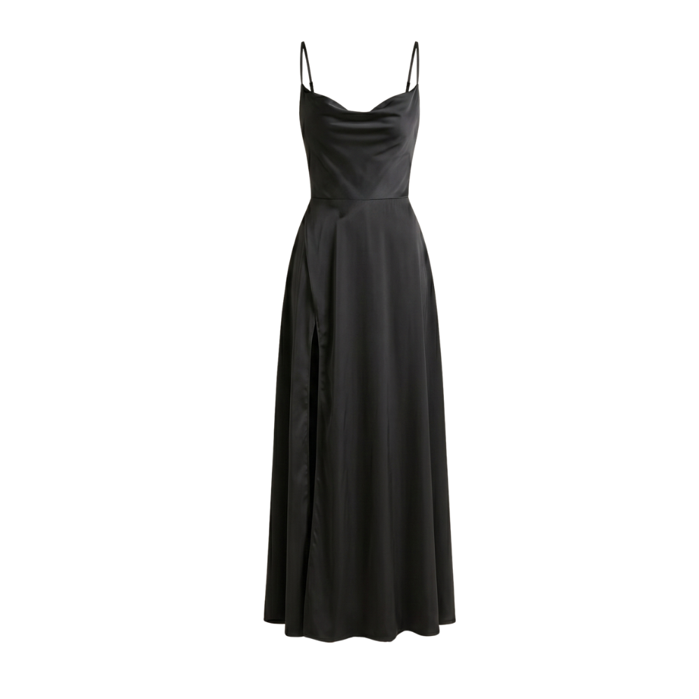 Silk Dress | Elegant and Long for Women | Braided Back Detail