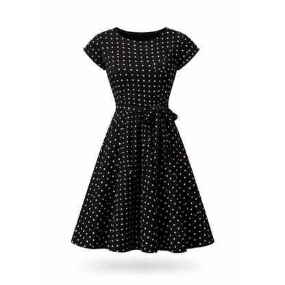 Robe à Pois | Ceinture Nœud Flatteuse | Robe Femme