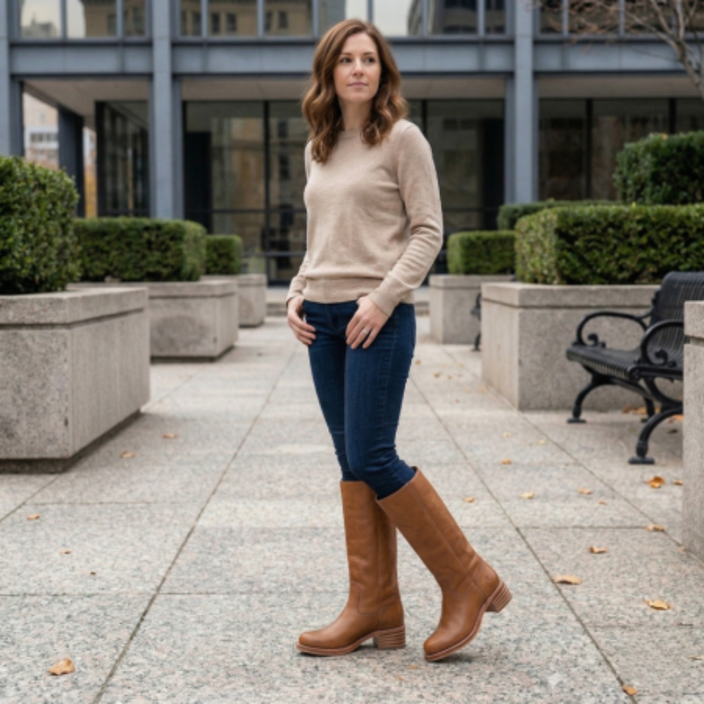 Bottes Structurées Hautes Wulfrun pour Femme | Cuir Premium