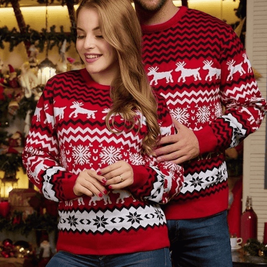 Justysia Pulls de Noël assortis pour couples-Pull Col Roulé pour Femme-PARIS FEMME